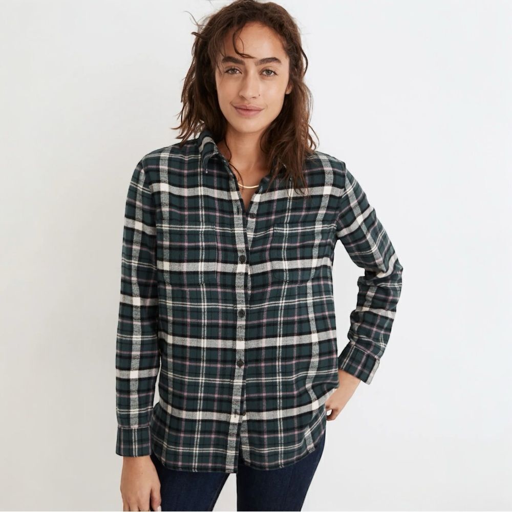 Madewell Flannel Classic Ex-Boyfriend Shirt Plaid Size Small